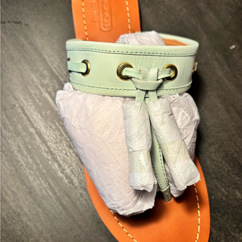 COACH BRAND NEW Mint Green Leather Sandals *******AUTHENTIC ******** - Picture 5 of 12